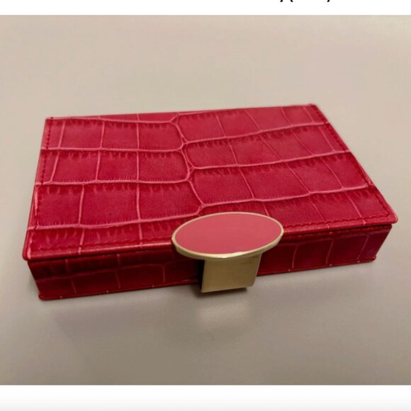New in box pink leather Smythson card carrier - Picture 1 of 4
